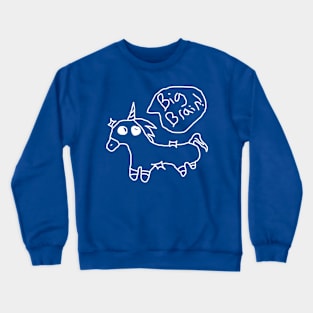 Big brain unicorn (white) Crewneck Sweatshirt